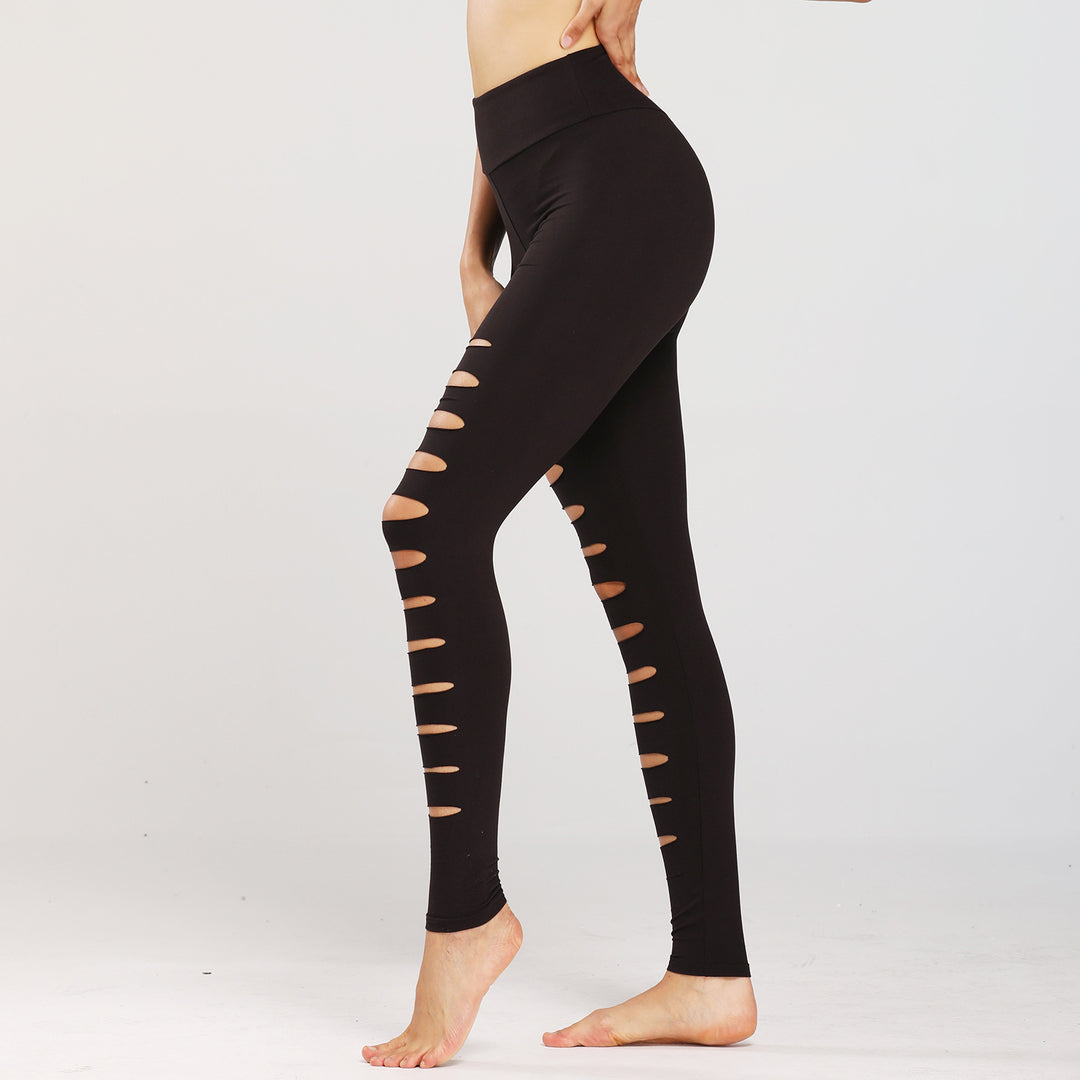 Damen Sport-Leggings mit aufregendem Cut-Out-Design und hohem Bund R&B