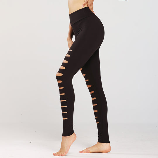 Damen Sport-Leggings mit aufregendem Cut-Out-Design und hohem Bund R&B