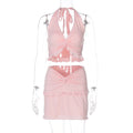 Damen Verspieltes Crop-Top und Minirock Set R&B