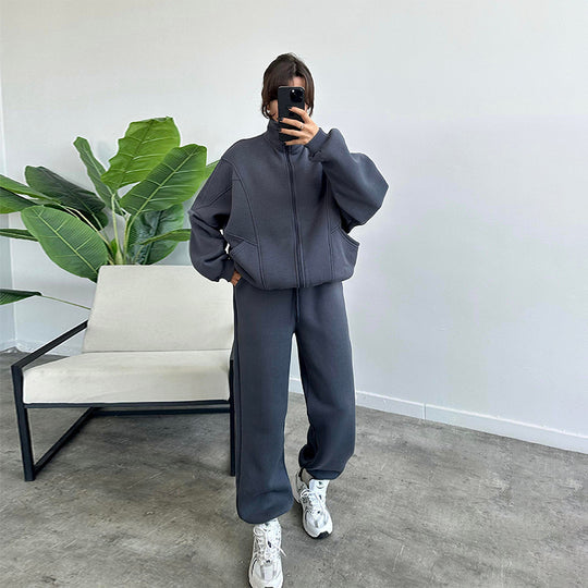 Damen lässiger Zweiteiler mit oversized Hoodie und Jogginghose R&B