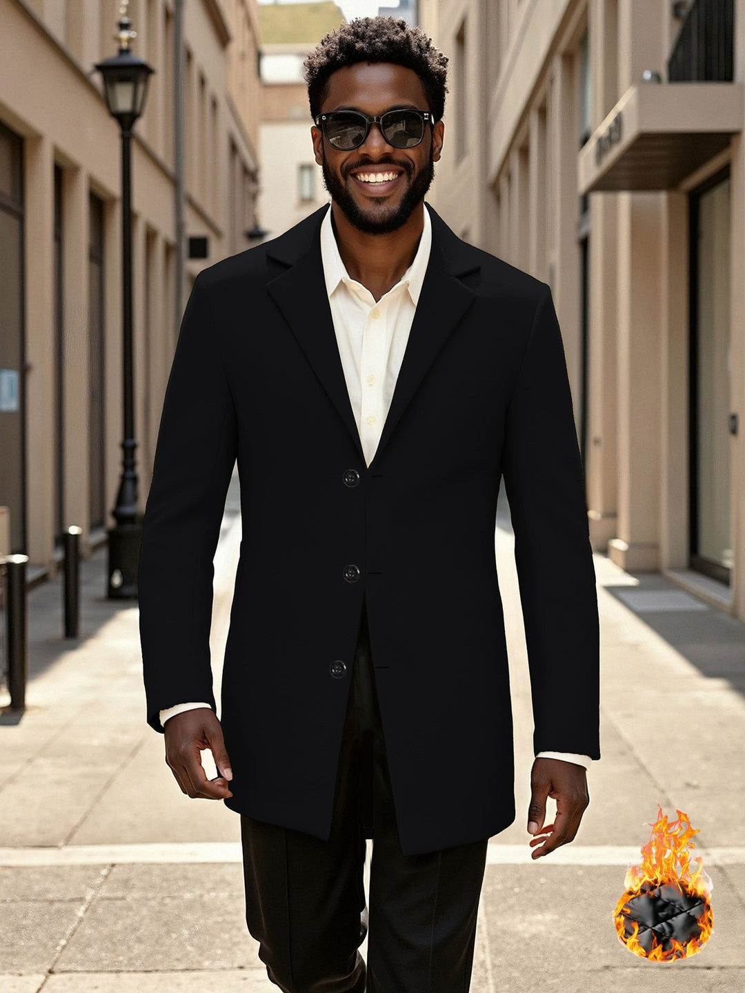 Herren eleganter und modischer Langmantel R&B
