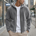 Herren Fleecejacke mit Kapuze und praktischen Reißverschlusstaschen R&B