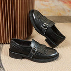 Damen elegante Slipper mit dekorativem Schnallen-Design R&B