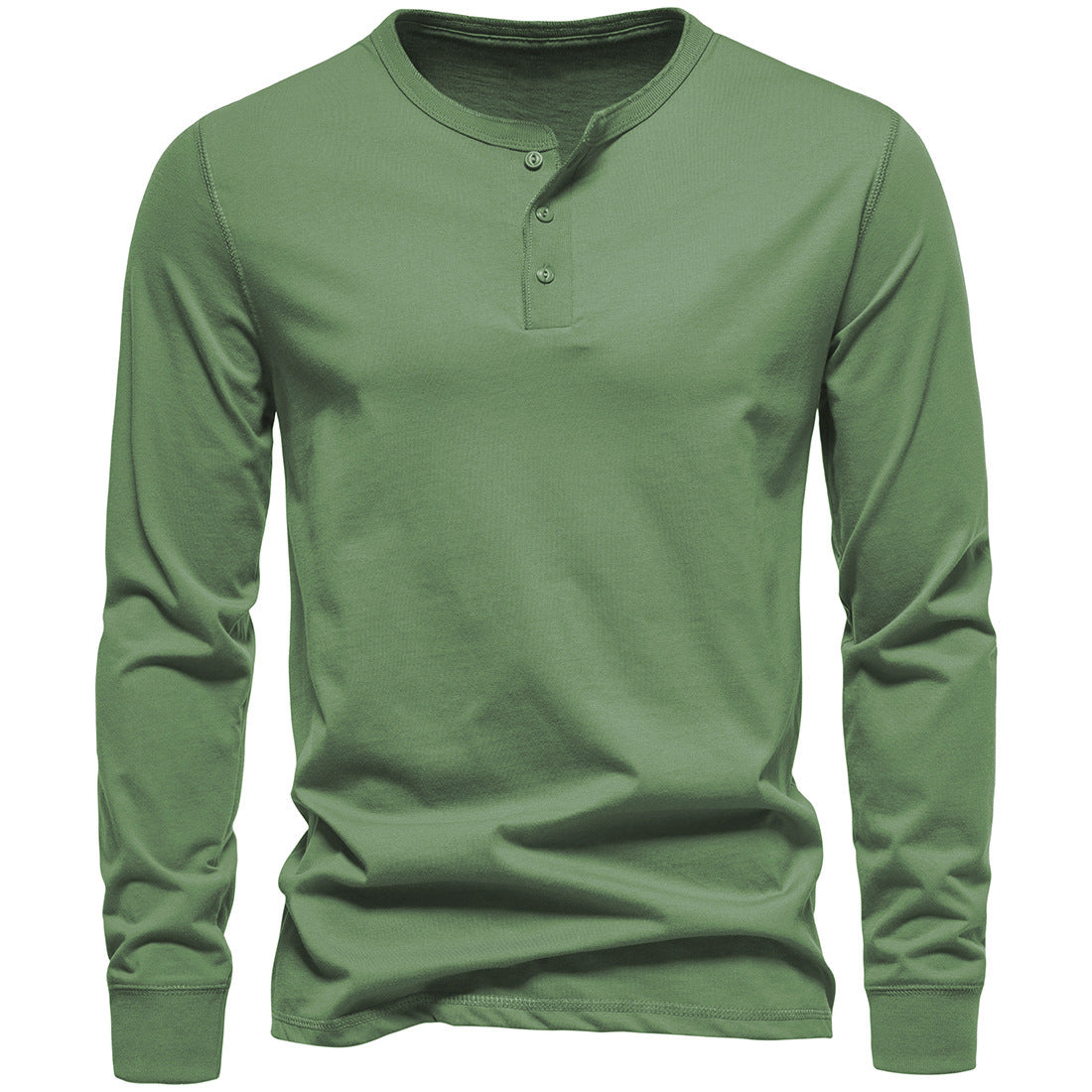 Herren Langarm-Henley-Shirt mit Knopfleiste und hohem Tragekomfort