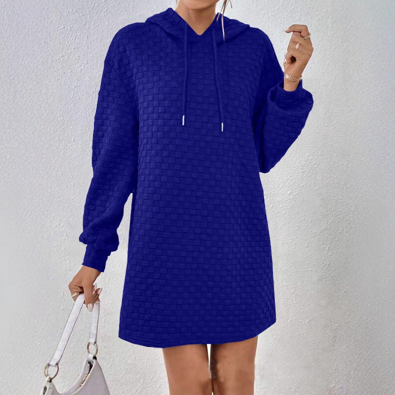 Damen Kapuzenkleid aus strukturiertem Material R&B