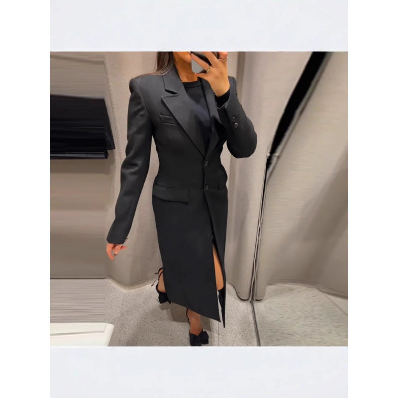 Damen Eleganter Longblazer mit schmaler Silhouette und klassischen Details R&B