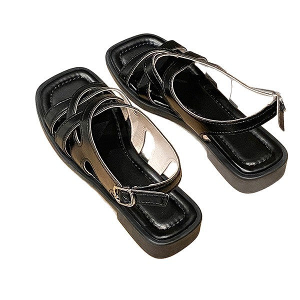 Damen Slingback Sandalen mit kreuzverzwicktem Riemendesign R&B