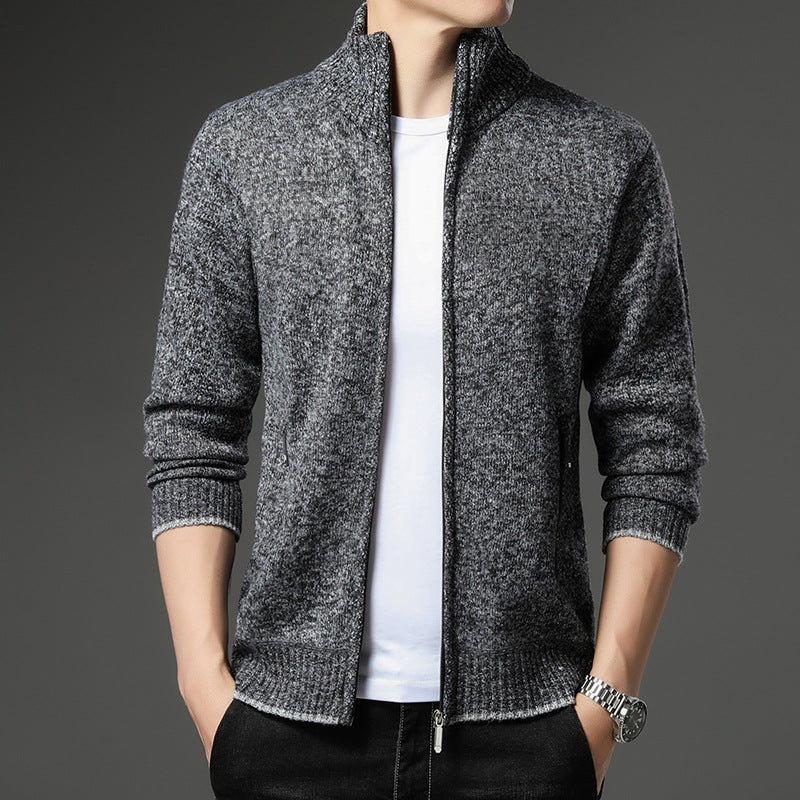 Herren Fleecejacke mit hochgeschlossenem Kragen und praktischen Reißverschlusstaschen R&B