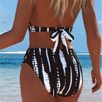 Damen Bikini mit luxuriösem Marmormuster und edlen Details R&B