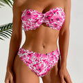 Damen Bandeau-Bikini mit floralen Rüschen R&B