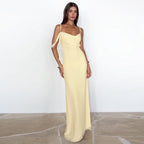 Damen Maxikleid mit verführerischem Schnitt und raffinierten Rüschendetails R&B