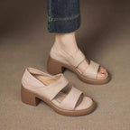 Damen Elegante Sandalen mit komfortablem Blockabsatz und verstellbaren Riemen R&B