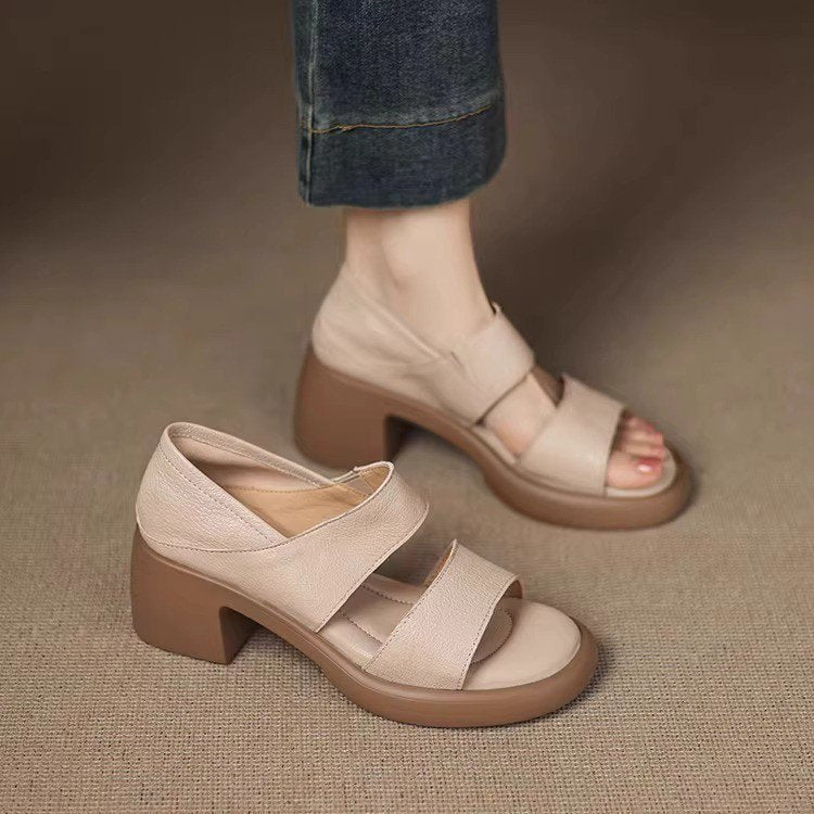 Damen Elegante Sandalen mit komfortablem Blockabsatz und verstellbaren Riemen R&B