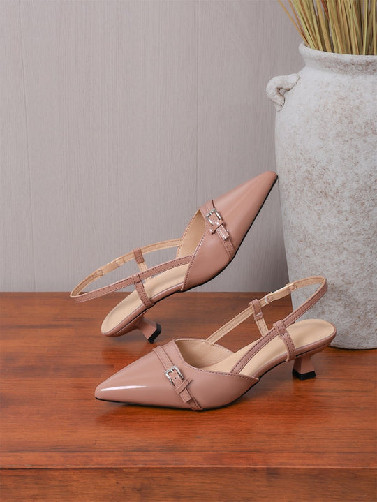 Damen Slingback High-Heel Sandalen mit elegantem Spitzendesign R&B