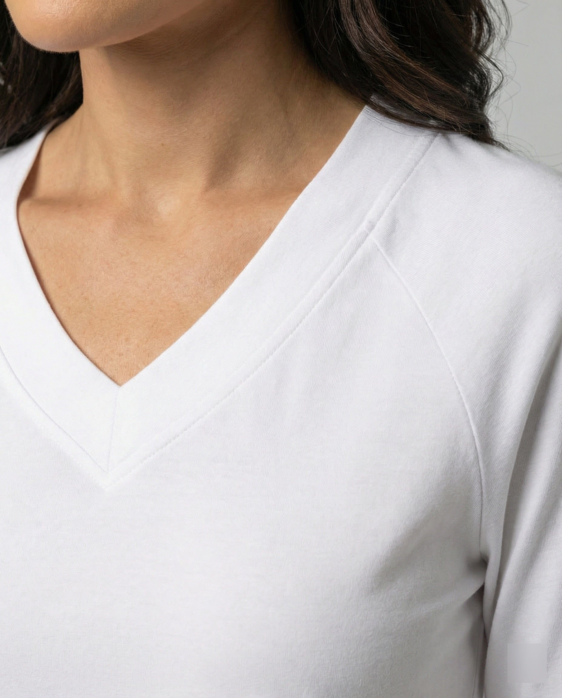 Locker geschnittenes Damen V-Neck T-Shirt Sommer Übergröße Bequem Soft