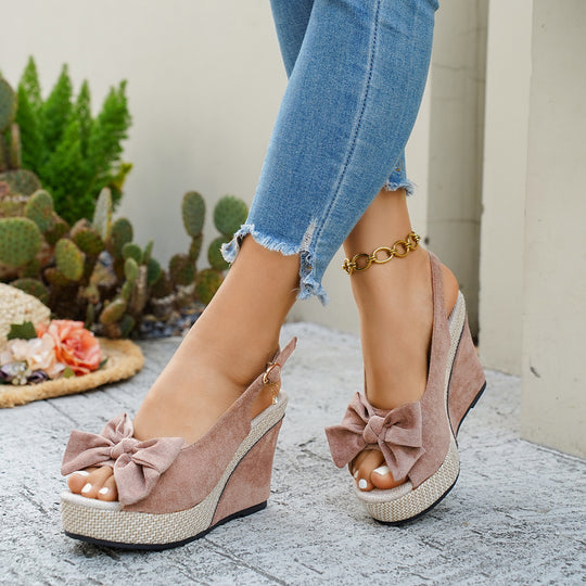 Damen Wedge-Pumps mit Schleifen Detail R&B