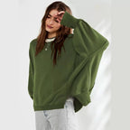 Damen Oversized Sweatshirt im entspannten Stil mit auffälligen Puffärmeln