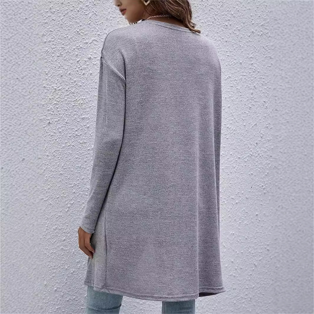 Damen Offener Cardigan mit langem Schnitt R&B