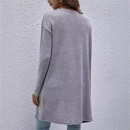 Damen Offener Cardigan mit langem Schnitt R&B
