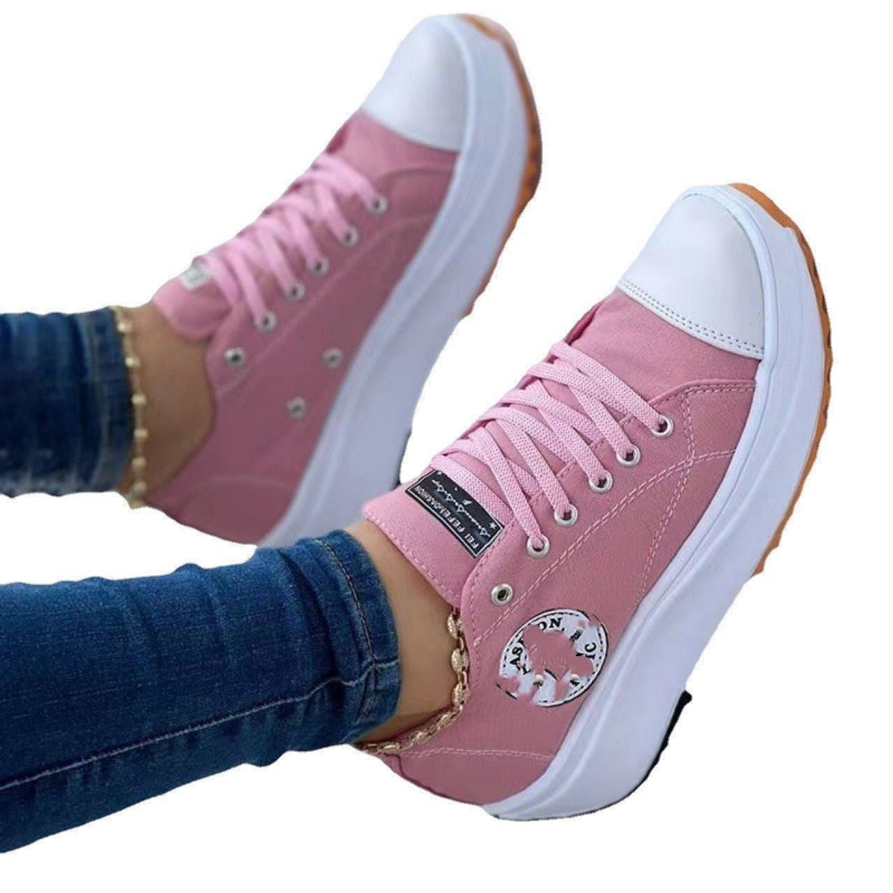 Damen Sportliche Canvas Sneakers im urbanen Design mit Gummisohle R&B
