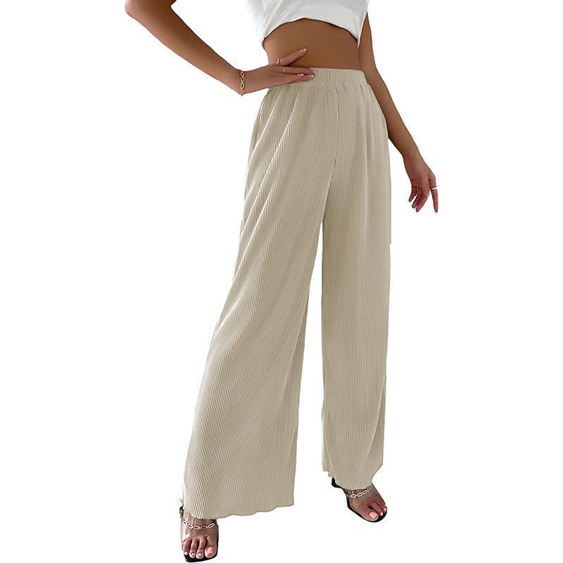 Damen Fließende Plissierte weit geschnittene Hose R&B