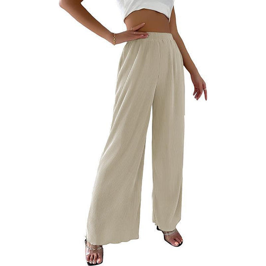 Damen Fließende Plissierte weit geschnittene Hose R&B
