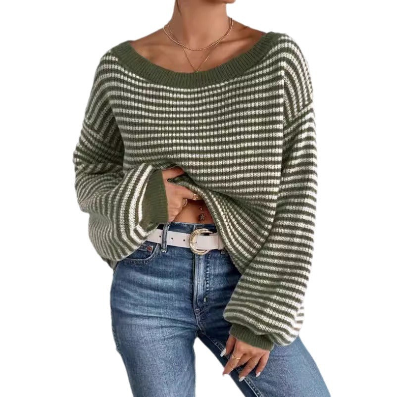 Damen Off-Shoulder Strickpullover R&B