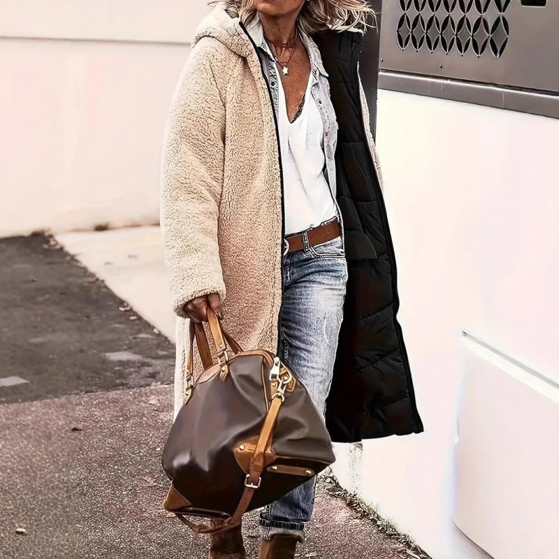 Damen lange Steppjacke R&B