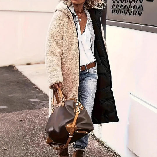 Damen lange Steppjacke R&B