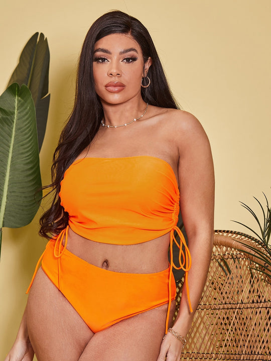 Damen Tankini-Set mit verstellbarem Wickel-Top und hochgeschnittenen Shorts R&B