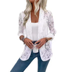 Damen elegante Spitzenjacke mit lässigem Schnitt R&B
