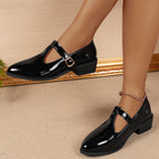 Damen elegante Schnürschuhe mit modischem Riemen und bequemer Sohle R&B