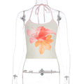 Damen Crop-Top mit floralem Druck und Halterhals R&B