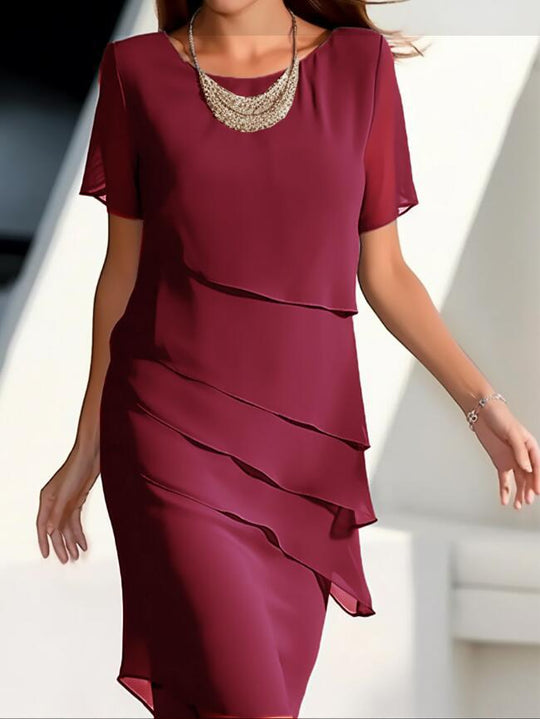 Damen Elegantes und fließendes Kleid mit Layering-Effekt R&B