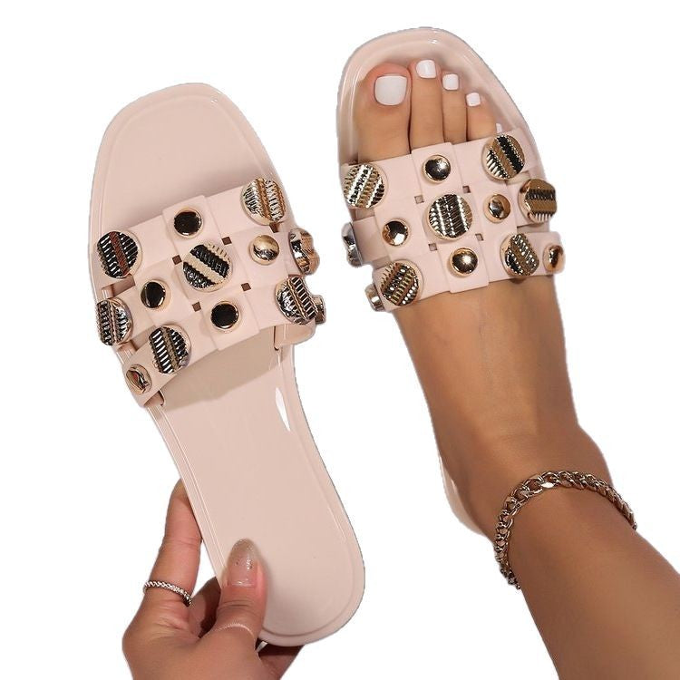 Damen modische Riemchensandalen mit funkelnden Dekorelementen R&B