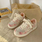 Damen Sportliche Sneakers mit floralem Muster und atmungsaktiver Struktur