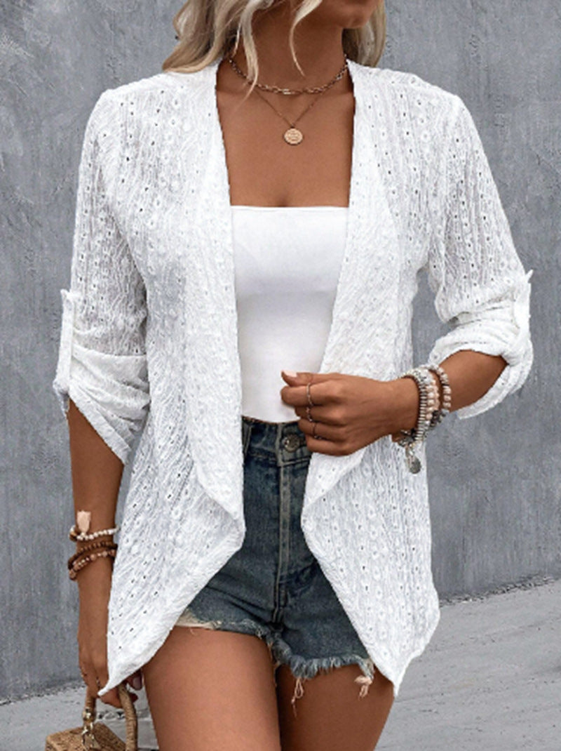 Damen lässige und elegante Strickjacke mit offenem Schnitt Heidi-Mode