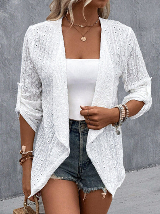 Damen lässige und elegante Strickjacke mit offenem Schnitt Heidi-Mode