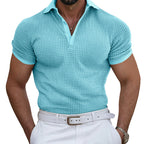 Herren nan strukturiertes Piqué-Poloshirt aus Baumwollmischung mit verstärktem Polokragen R&B
