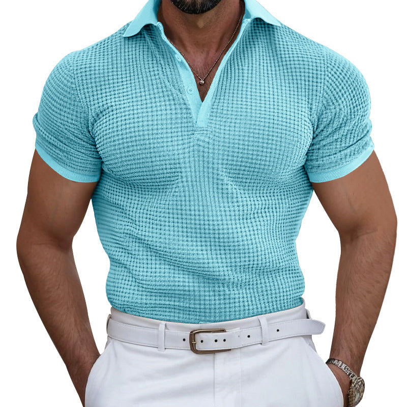 Herren nan strukturiertes Piqué-Poloshirt aus Baumwollmischung mit verstärktem Polokragen R&B