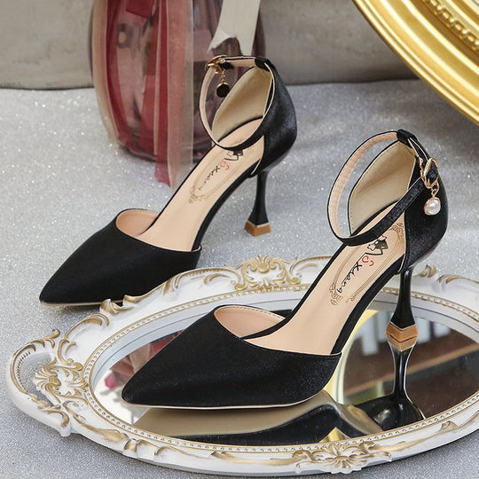 Damen elegante Spitzen Hochhackige Schuhe mit zierlichen Riemen R&B