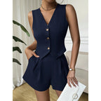 Damen Elegantes Jumpsuit mit klassischem Schnitt und modischen Knöpfen R&B