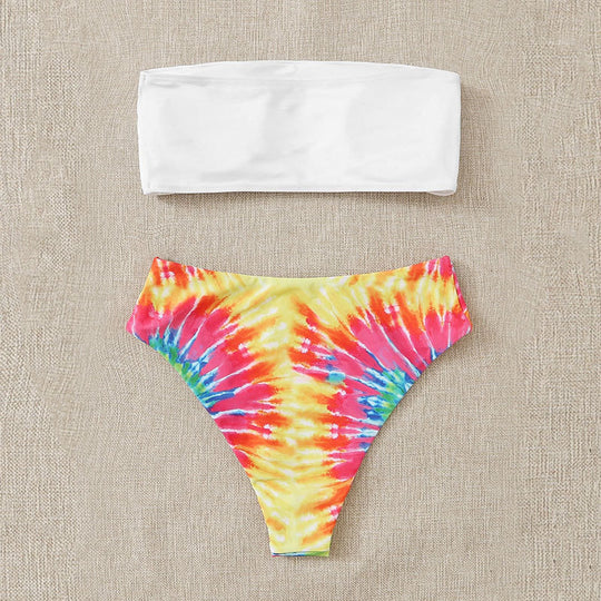Damen Bandeau-Bikini im trendigen Batikmuster R&B
