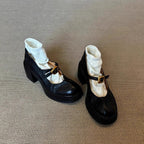 Damen elegante Ballerina-Pumps mit verstellbarem Riemchen und stabiler Absatzhöhe R&B