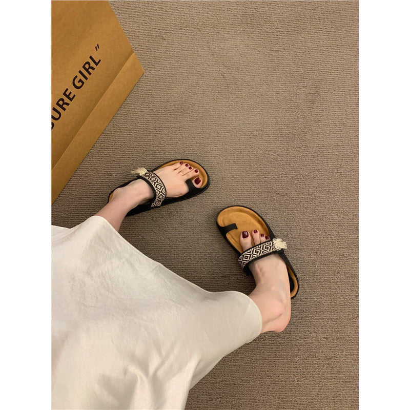Damen Zehentrenner-Sandalen mit elegantem Riemendesign und Fußbett R&B