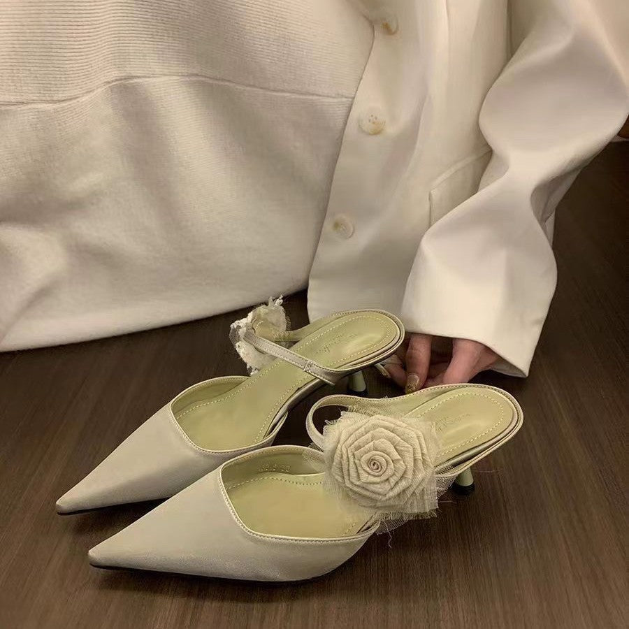 Damen Elegante Slingback-Pumps mit floralem Riemchen und spitzem Zehenbereich R&B