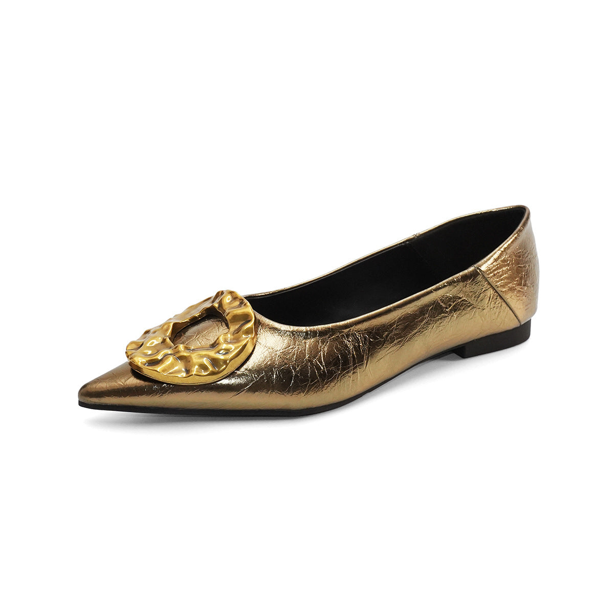 Damen elegante Ballerinas mit funkelndem Detail und raffinierter Schnallenapplikation
