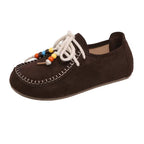 Damen Mokassins mit dekorativen Perlen und weichem Wildleder R&B