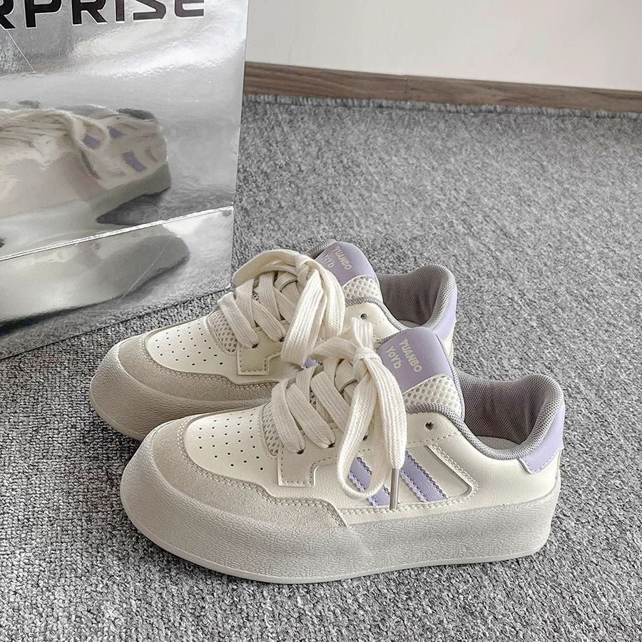 Damen Plattform Sneakers mit atmungsaktiver Obermaterialkombination und rutschfester Sohle