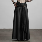 Damen eleganter Satin-Abendrock mit raffinierten Rüschen und Spitzenakzenten R&B